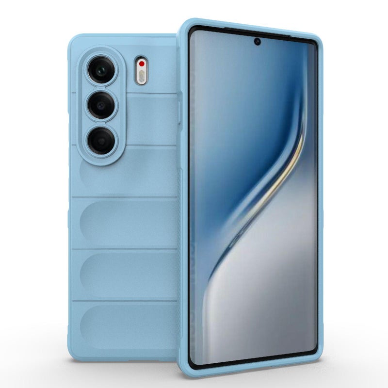 For Tecno Camon 40 Pro 5G Global Magic Shield TPU + Flannel Phone Case(Light Blue) - Image 1